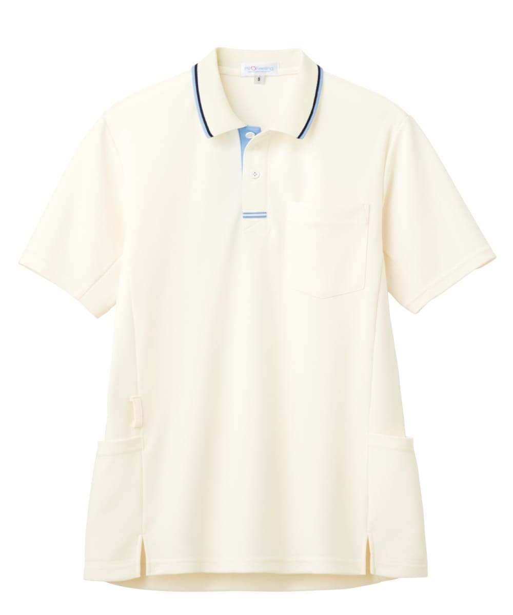 PK397-02　男女兼用半袖ポロシャツ　オフホワイト