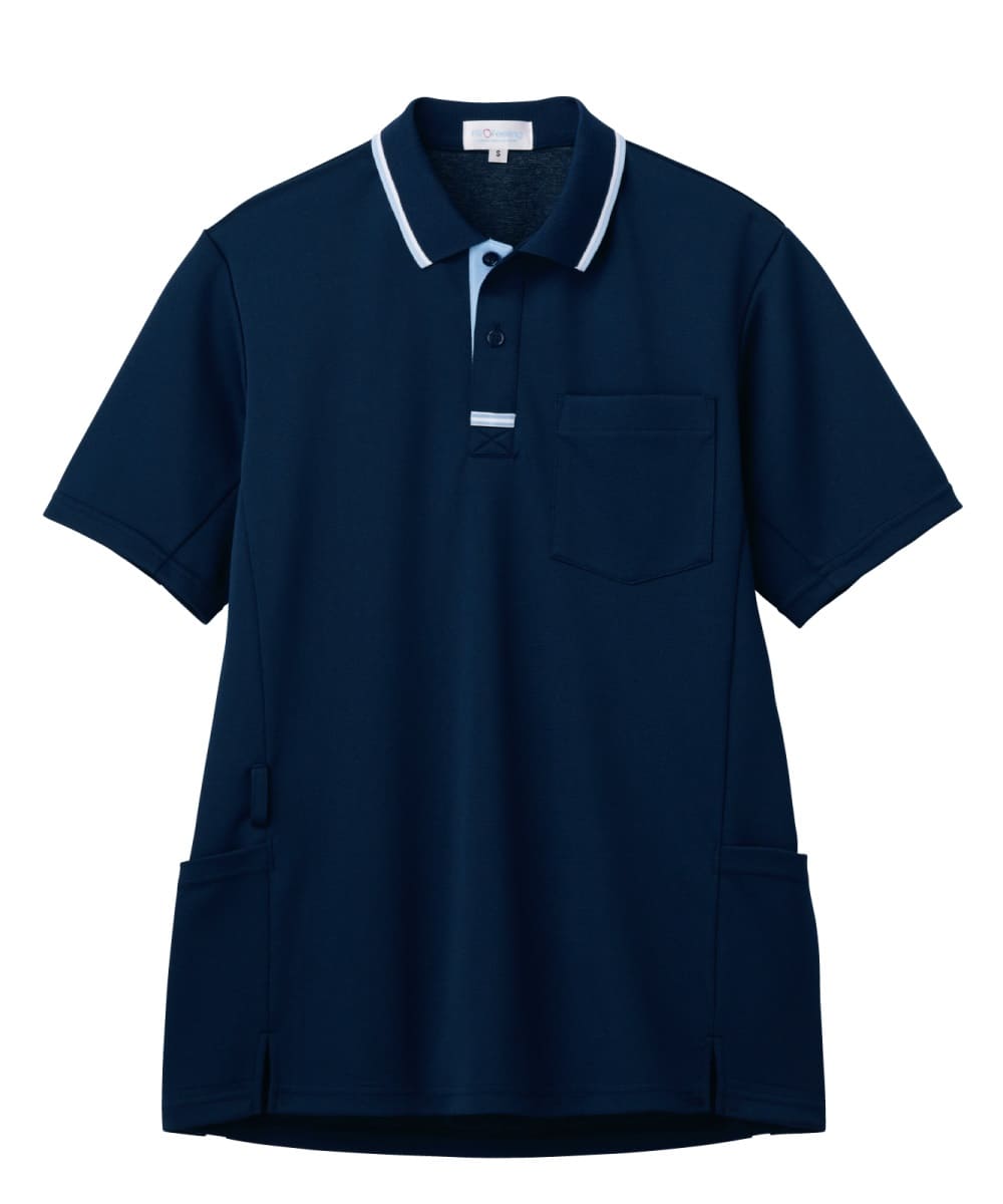PK397-39　男女兼用半袖ポロシャツ　ネイビー