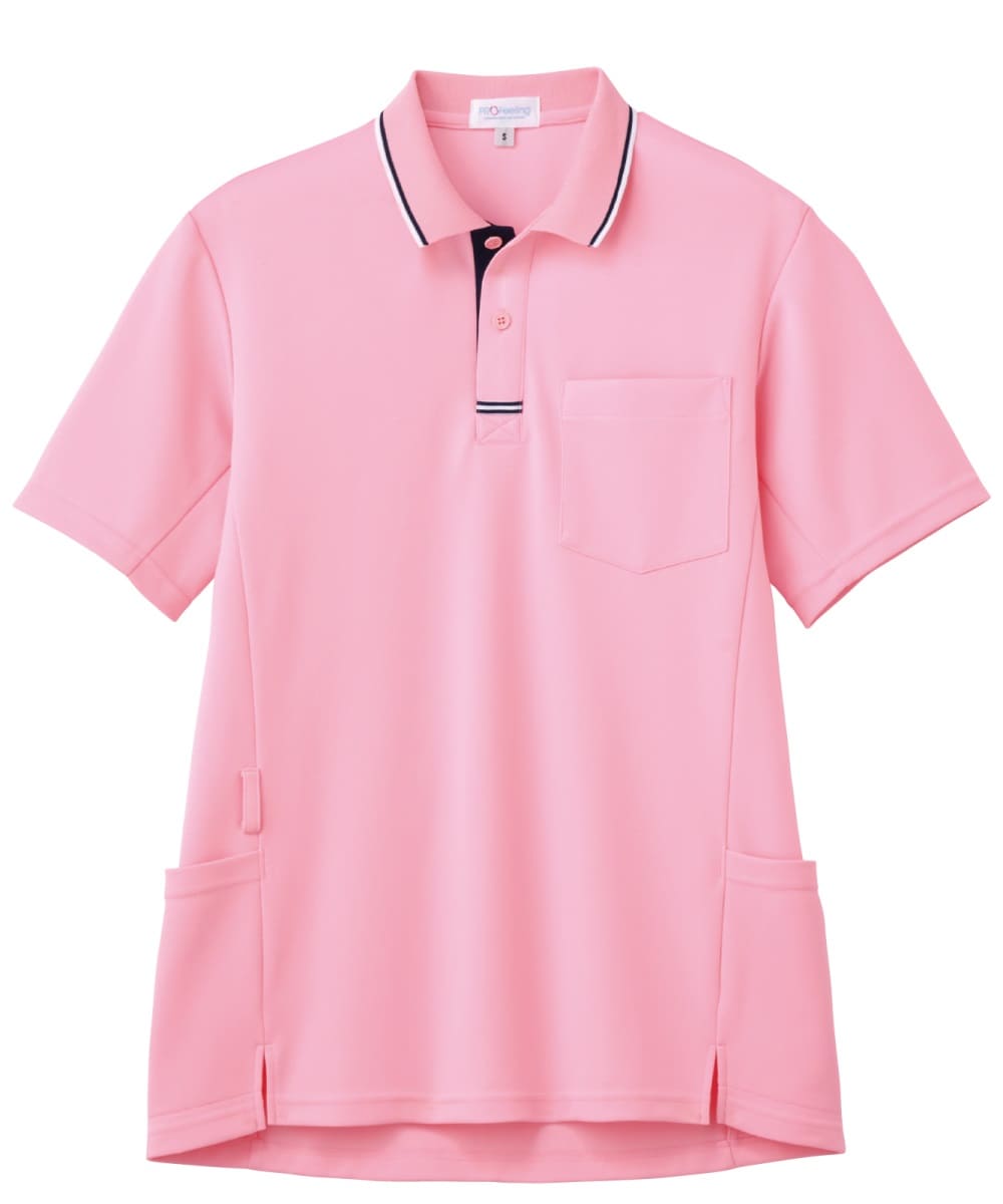 PK397-71　男女兼用半袖ポロシャツ　パウダーピンク