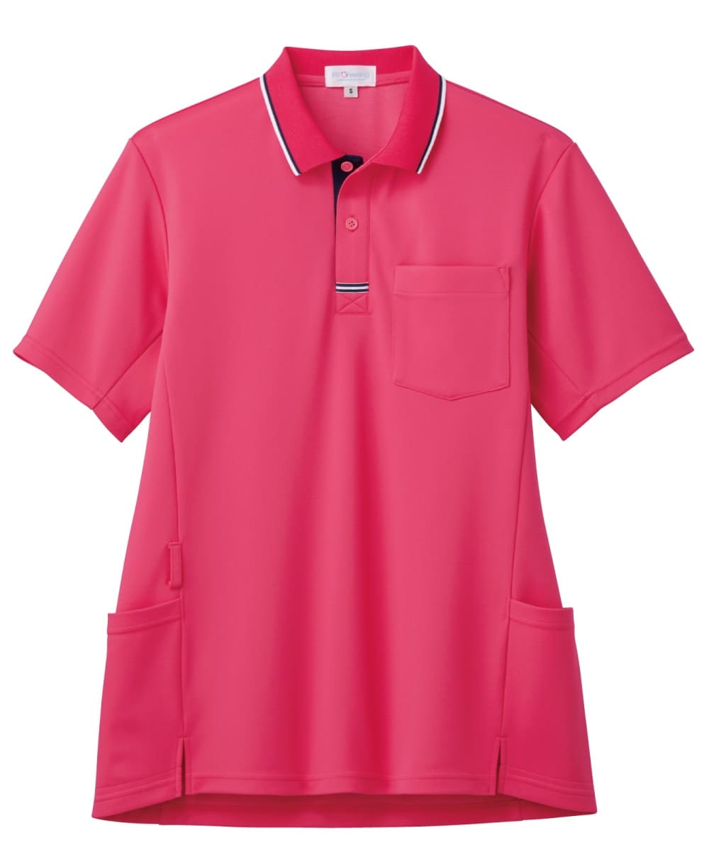 PK397-74　男女兼用半袖ポロシャツ　フューシャピンク