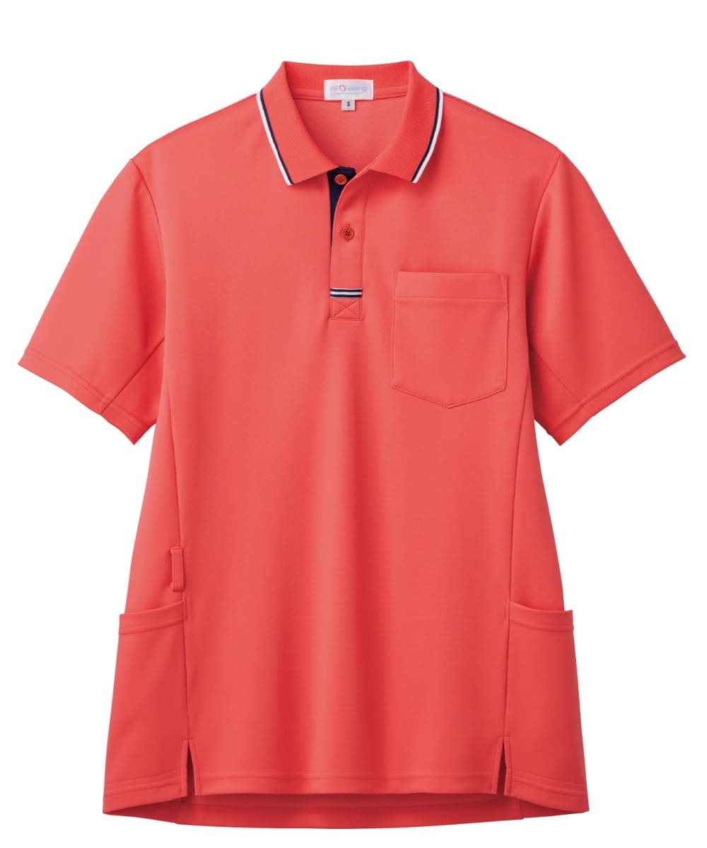 PK397-75　男女兼用半袖ポロシャツ　サーモンピンク