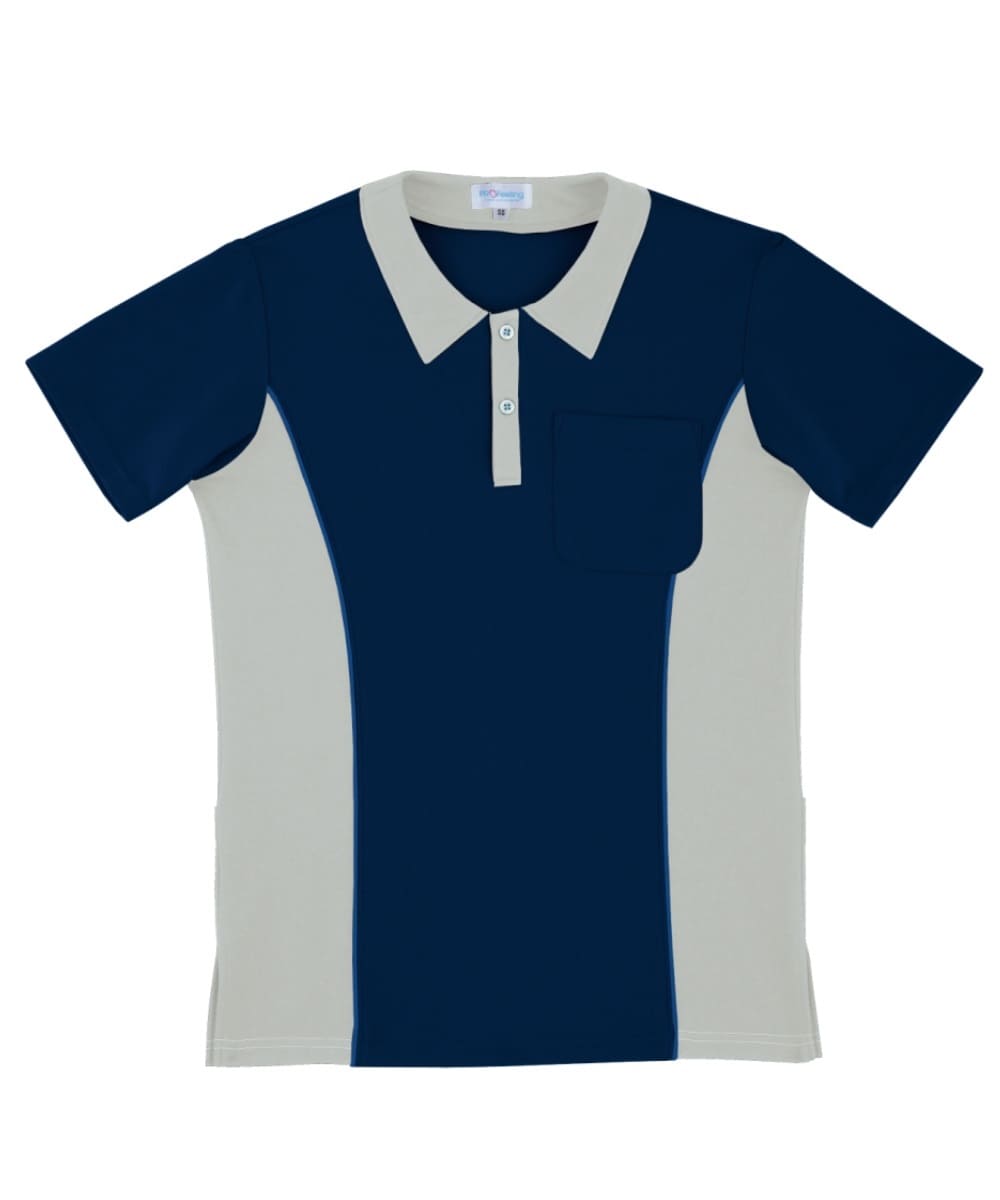 PT310-39　男女兼用ヘンリーネックニットシャツ　ネイビー