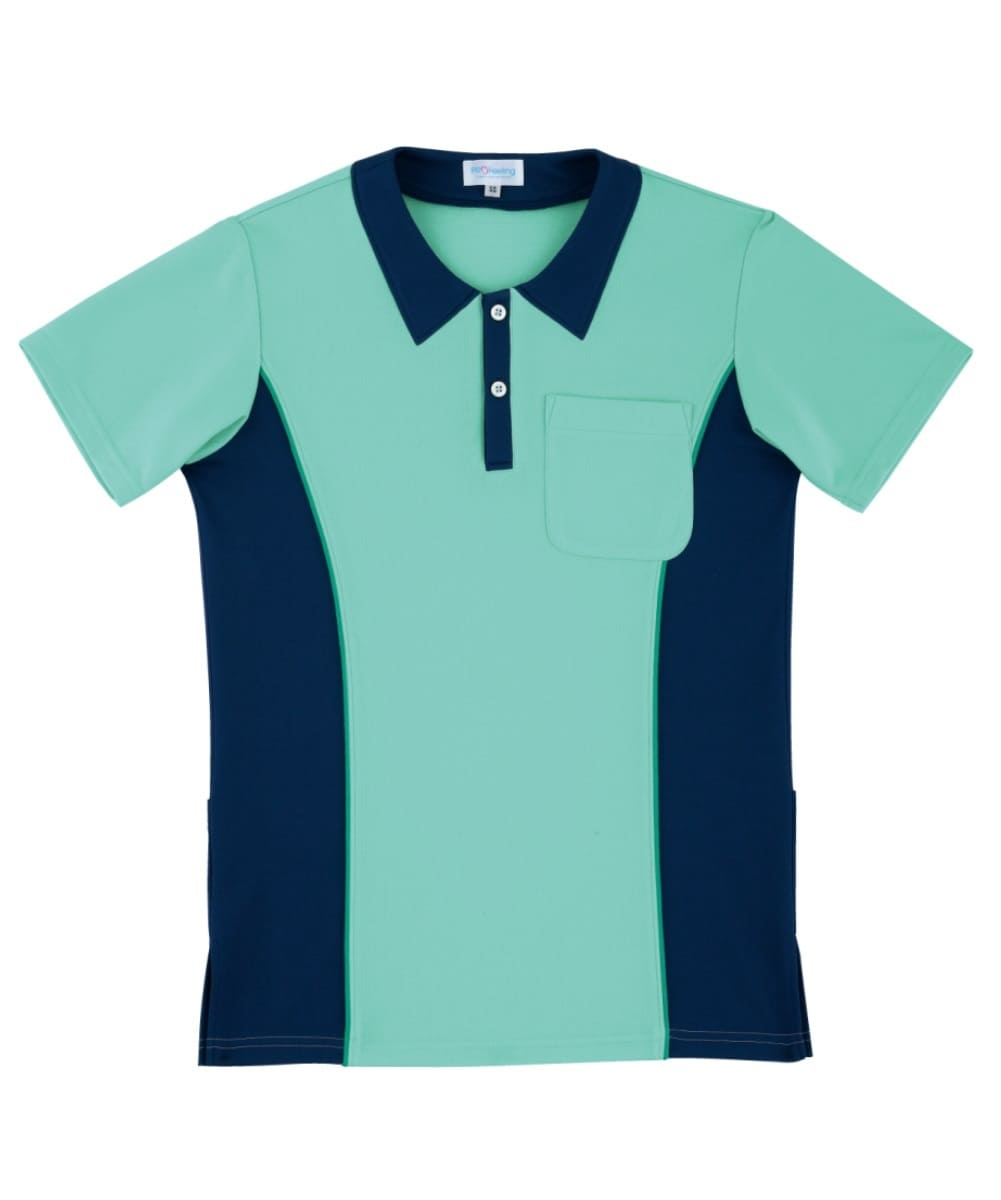 PT310-41　男女兼用ヘンリーネックニットシャツ　エメラルド