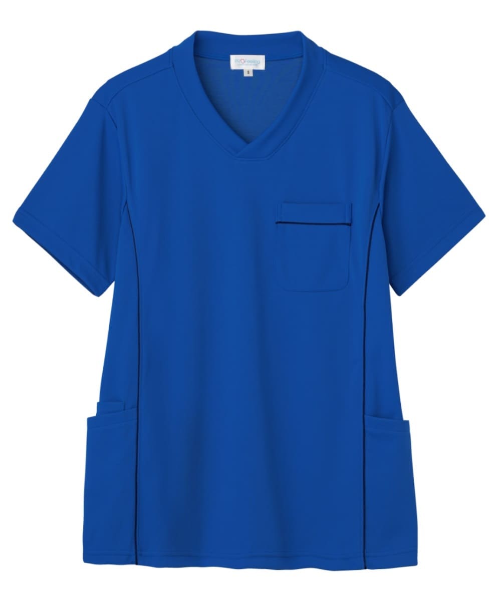 PT318-35　男女兼用ニットスクラブ　ブルー