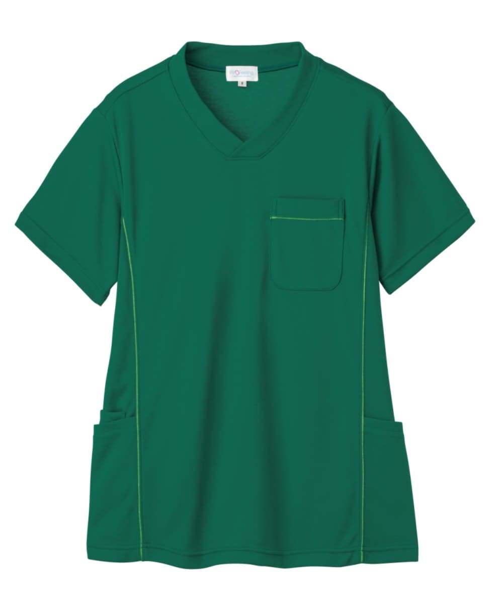 PT318-56　男女兼用ニットスクラブ　ダークグリーン