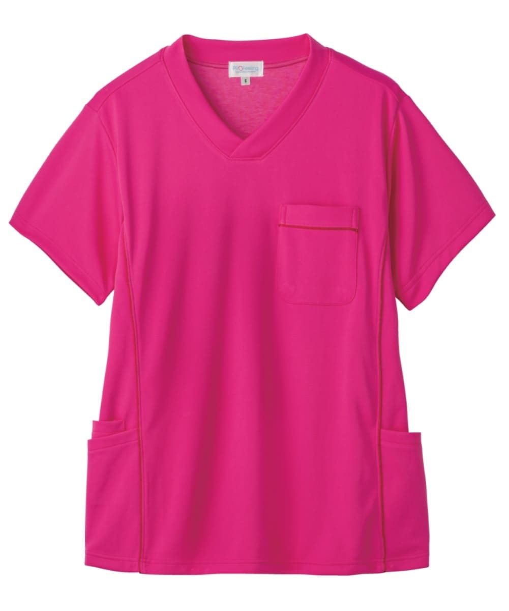 PT318-74　男女兼用ニットスクラブ　チェリーピンク