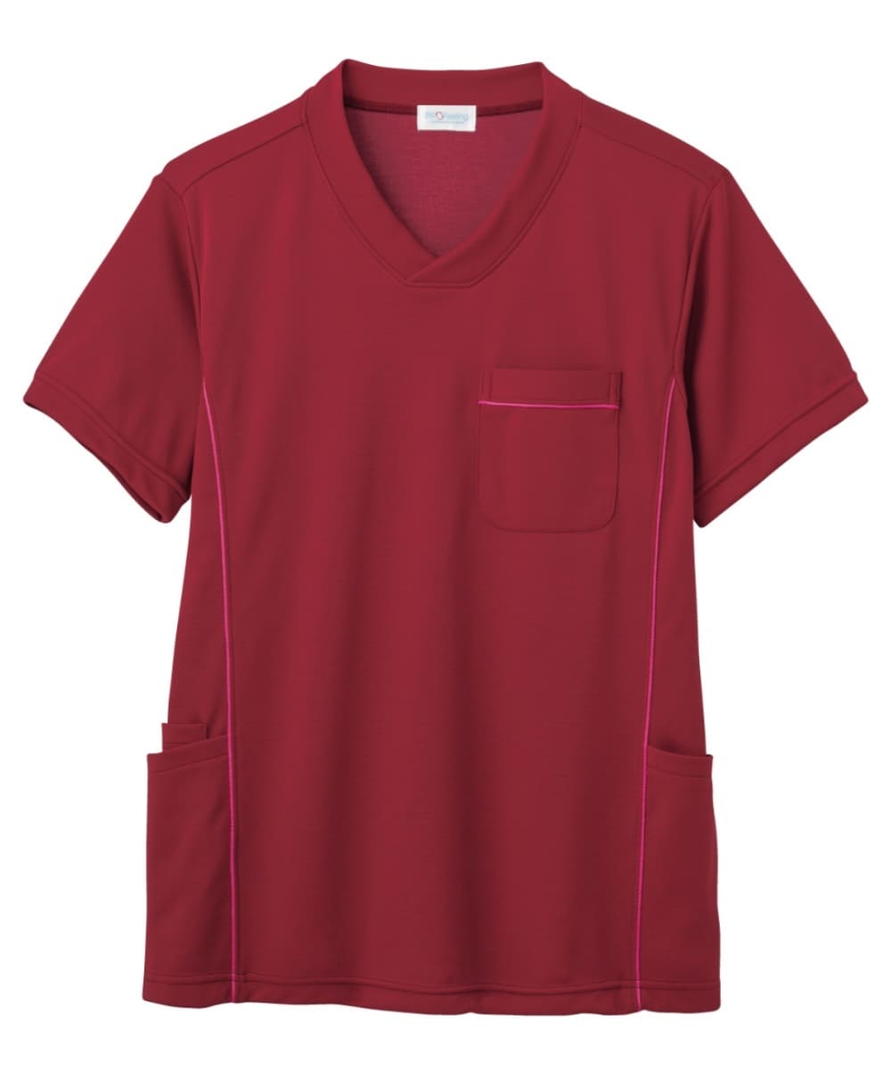 PT318-79　男女兼用ニットスクラブ　ワイン