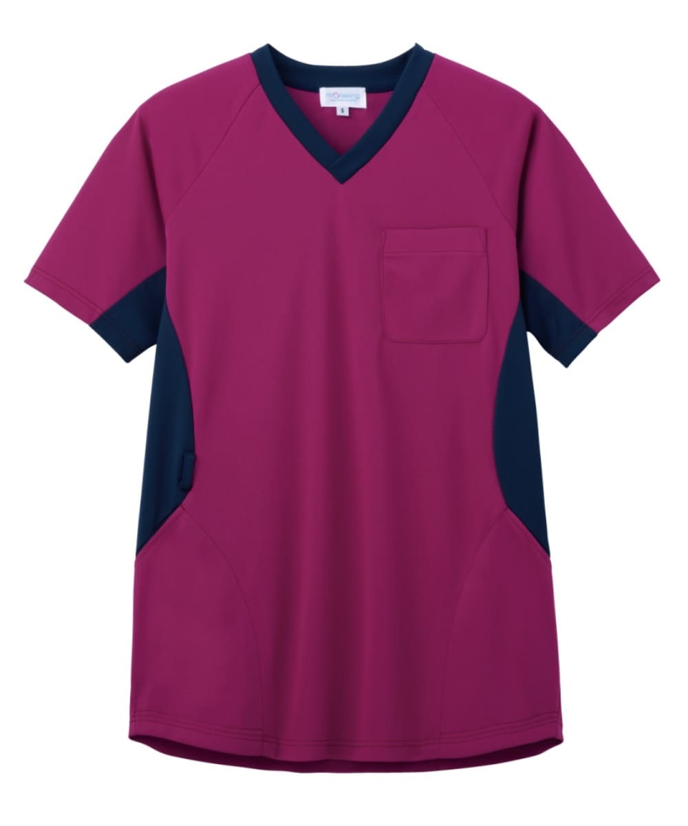 PT332-79　男女兼用ニットスクラブ　ダークチェリー