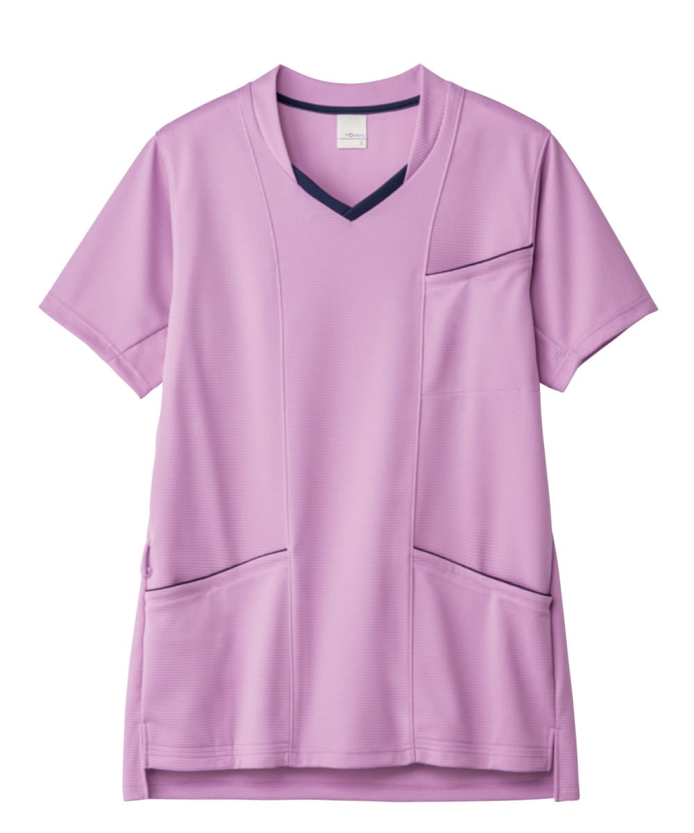 PT333-21　男女兼用ニットスクラブ　スモーキーパープル