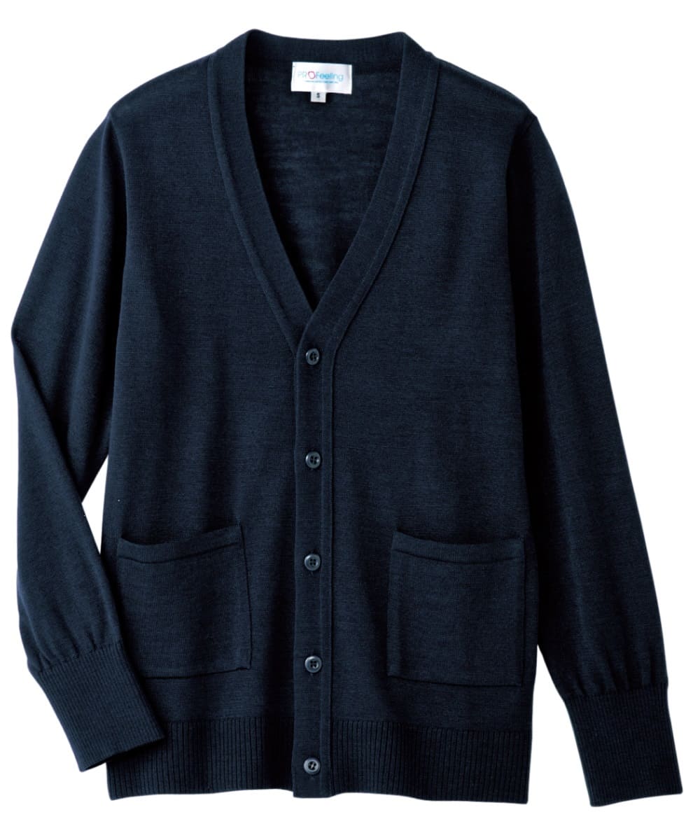 PW303-39　男女兼用ニットカーディガン　ネイビー