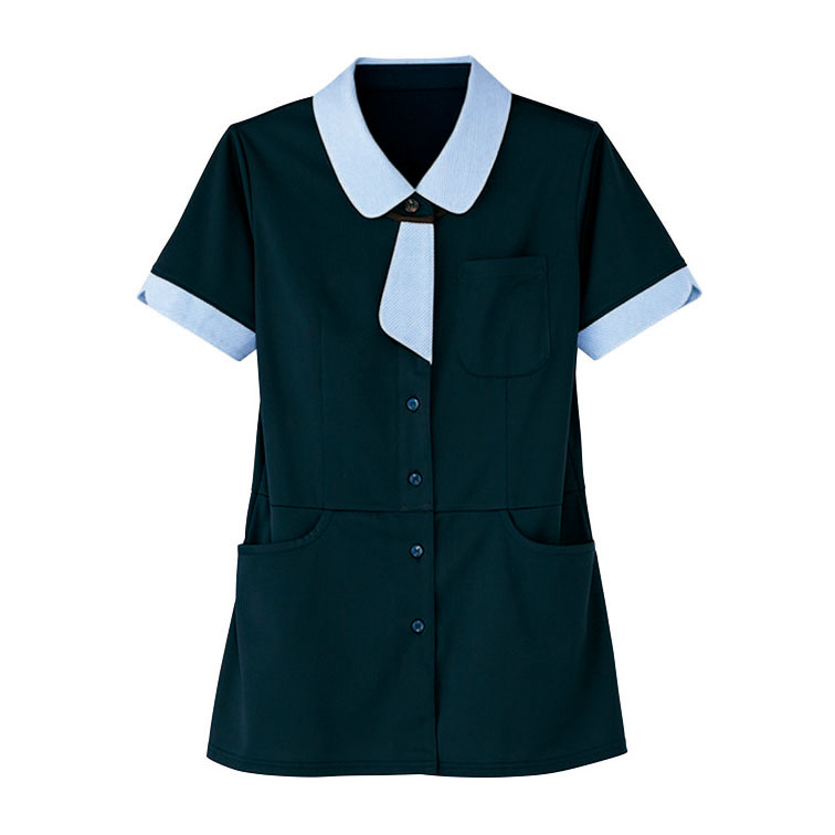 HM2639-2　男女兼用半袖ロングニットシャツ　夜風