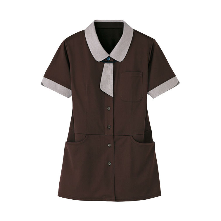 HM2639-3　男女兼用半袖ロングニットシャツ　大地