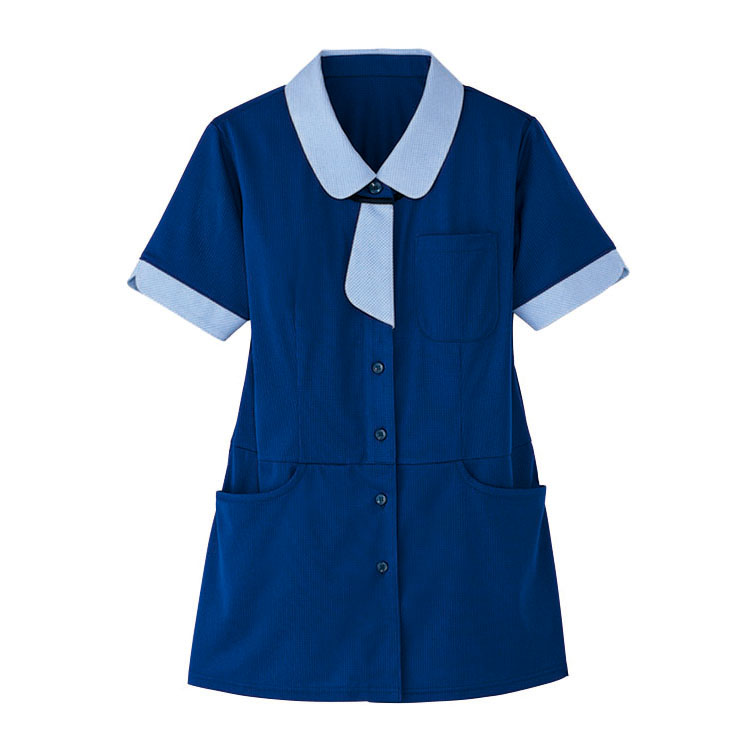 HM2639-6　男女兼用半袖ロングニットシャツ　海