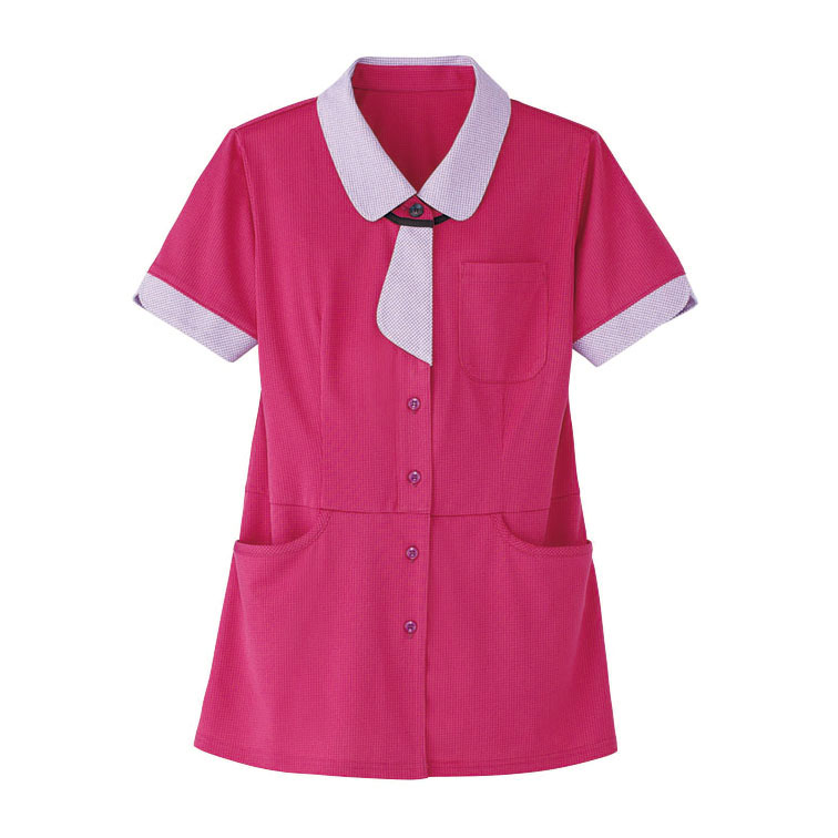 HM2639-9　男女兼用半袖ロングニットシャツ　バラ園