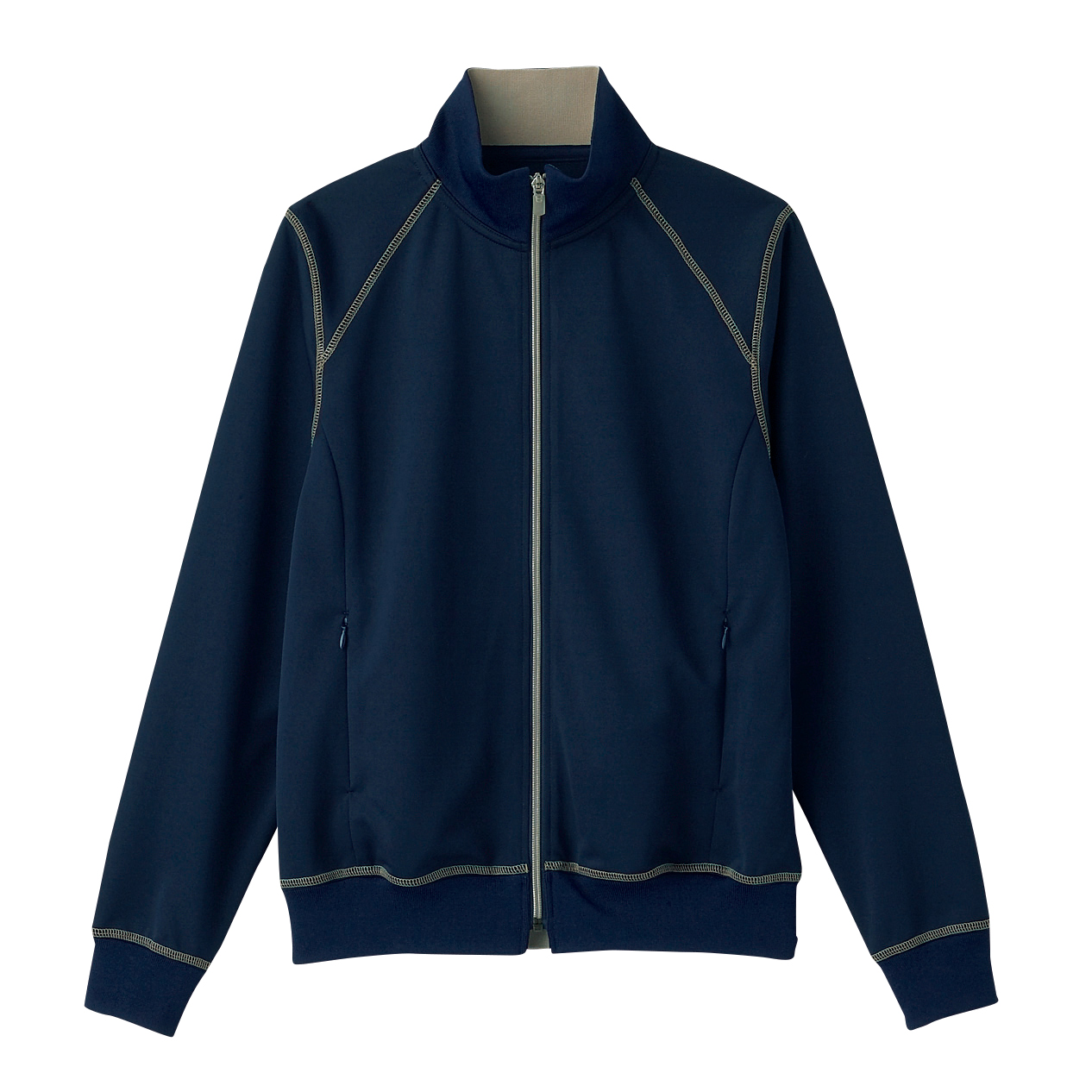 HM1811-2　男女兼用ニットジップアップブルゾン　ブルーベリー