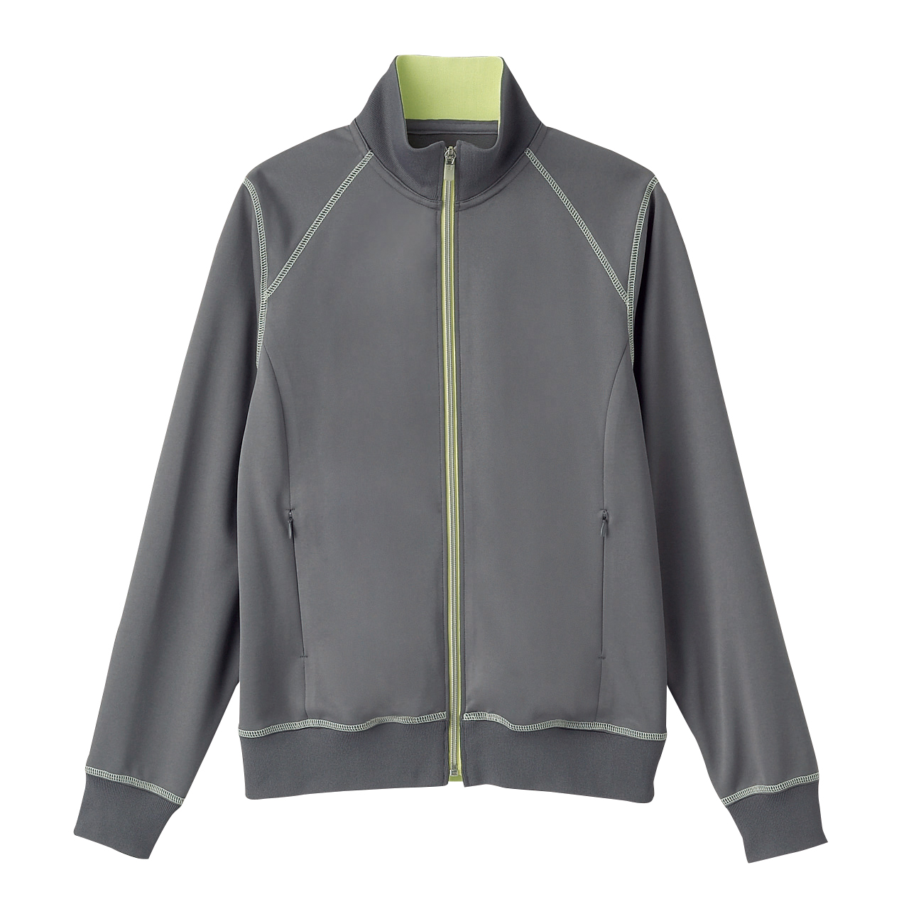 HM1811-5　男女兼用ニットジップアップブルゾン　ミネラルグレー