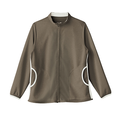 HM2117-3　男女兼用ニットハーフジャケット　カカオ