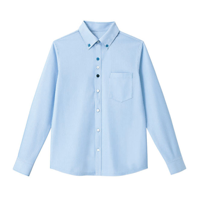 HM2418-6　男女兼用長袖ニットシャツ　空