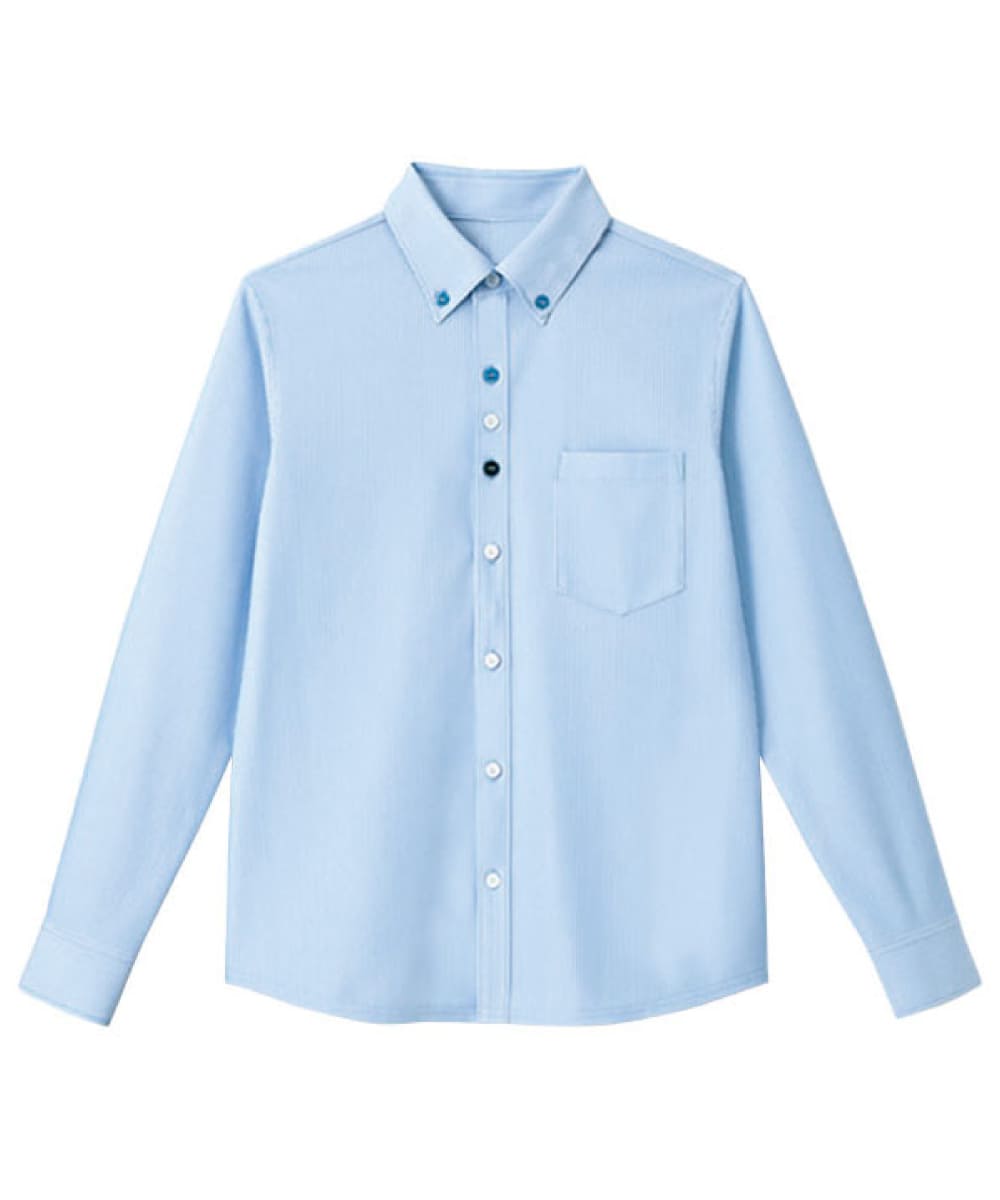 【キャンペーン商品】HM2418-6　男女兼用長袖ニットシャツ　空