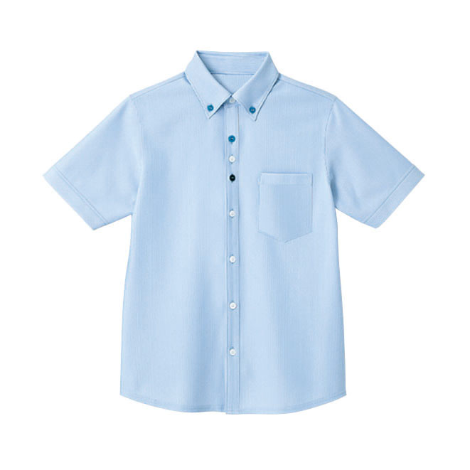 HM2419-6　男女兼用半袖ニットシャツ　空