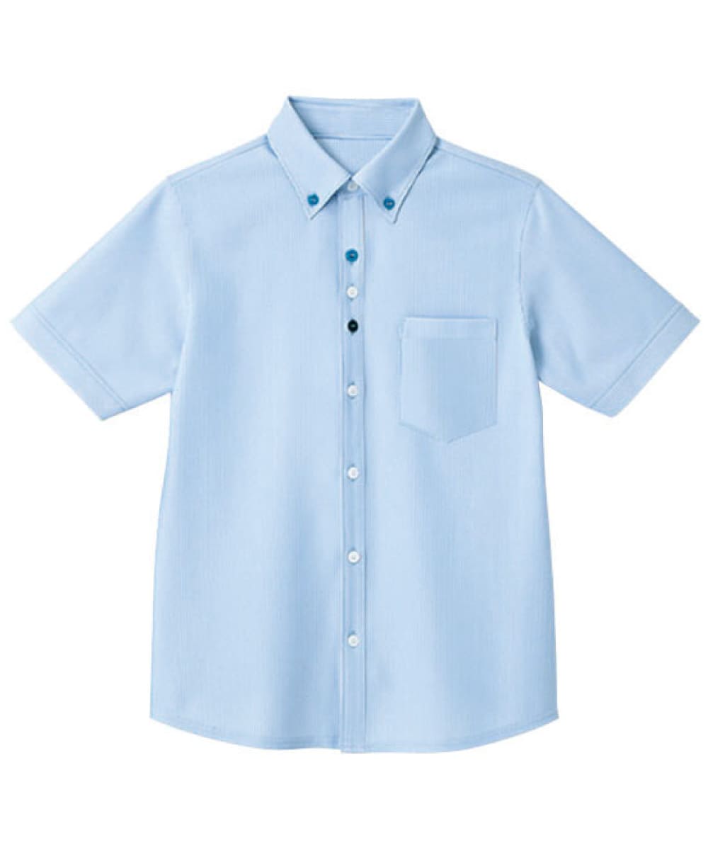 【キャンペーン商品】HM2419-6　男女兼用半袖ニットシャツ　空