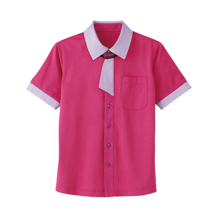 HM2629-9　男女兼用半袖ニットシャツ　バラ園