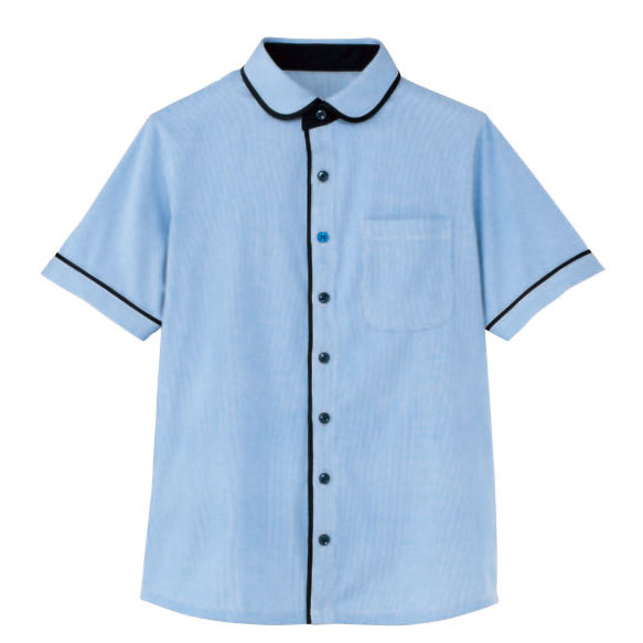 HM2659-6　男女兼用半袖ニットシャツ　青空