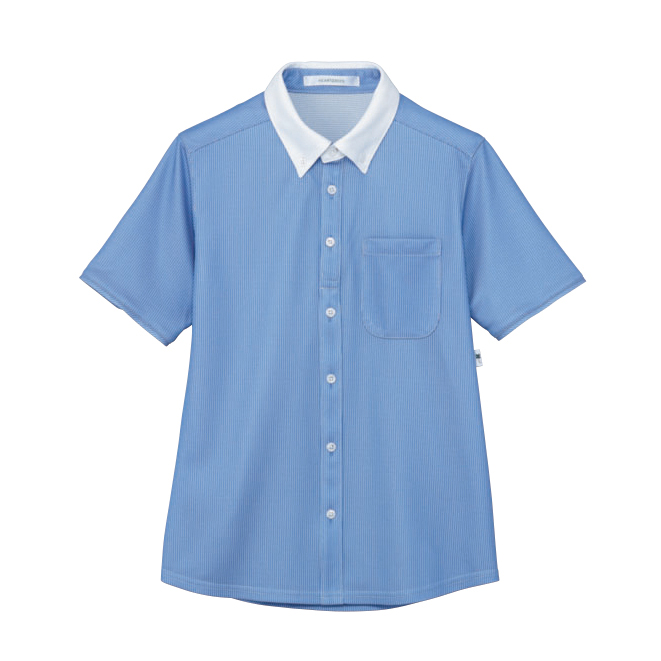 HM2839-6　男女兼用半袖ニットシャツ　青空