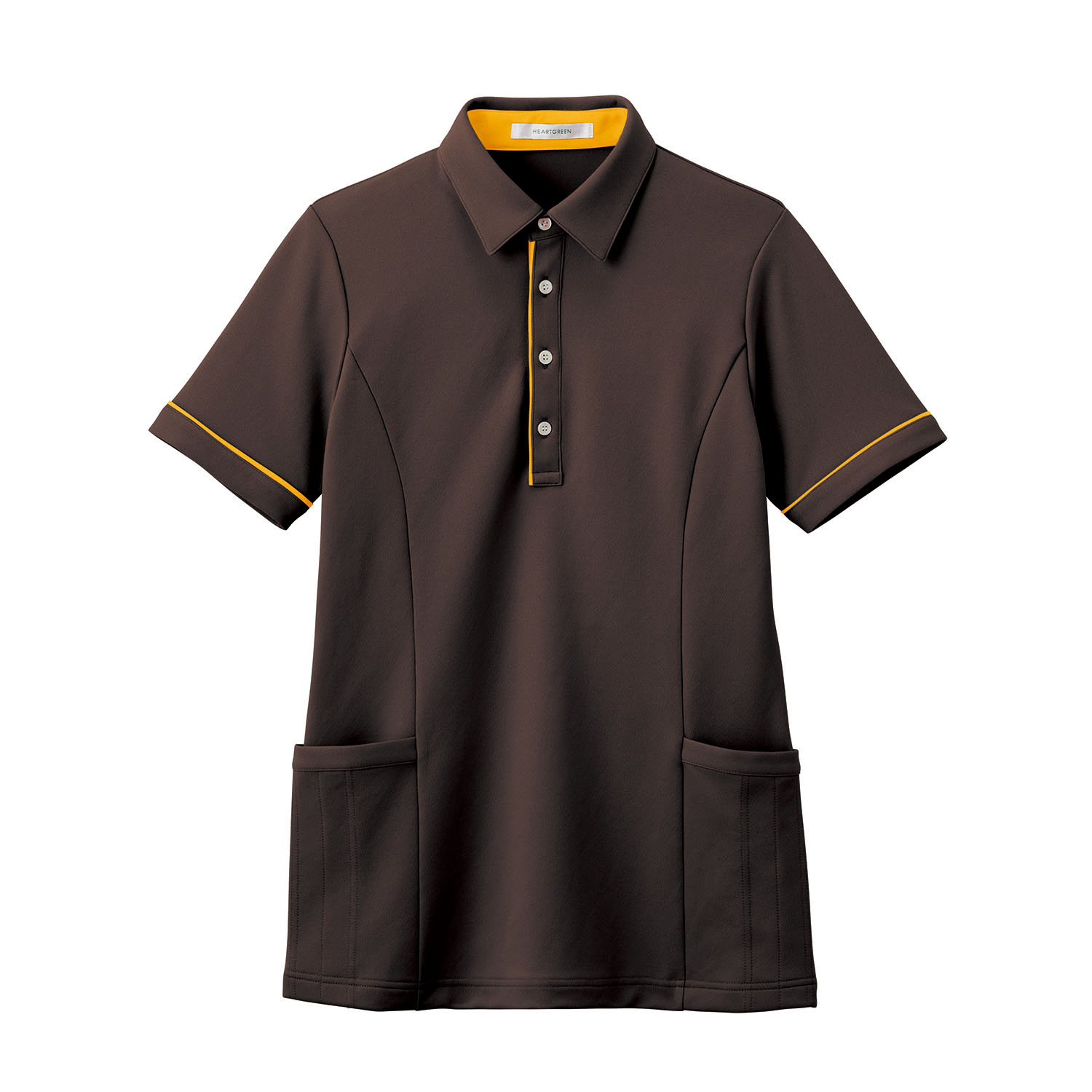 HSP004-3　男女兼用半袖ロングポロシャツ　アースブラウン