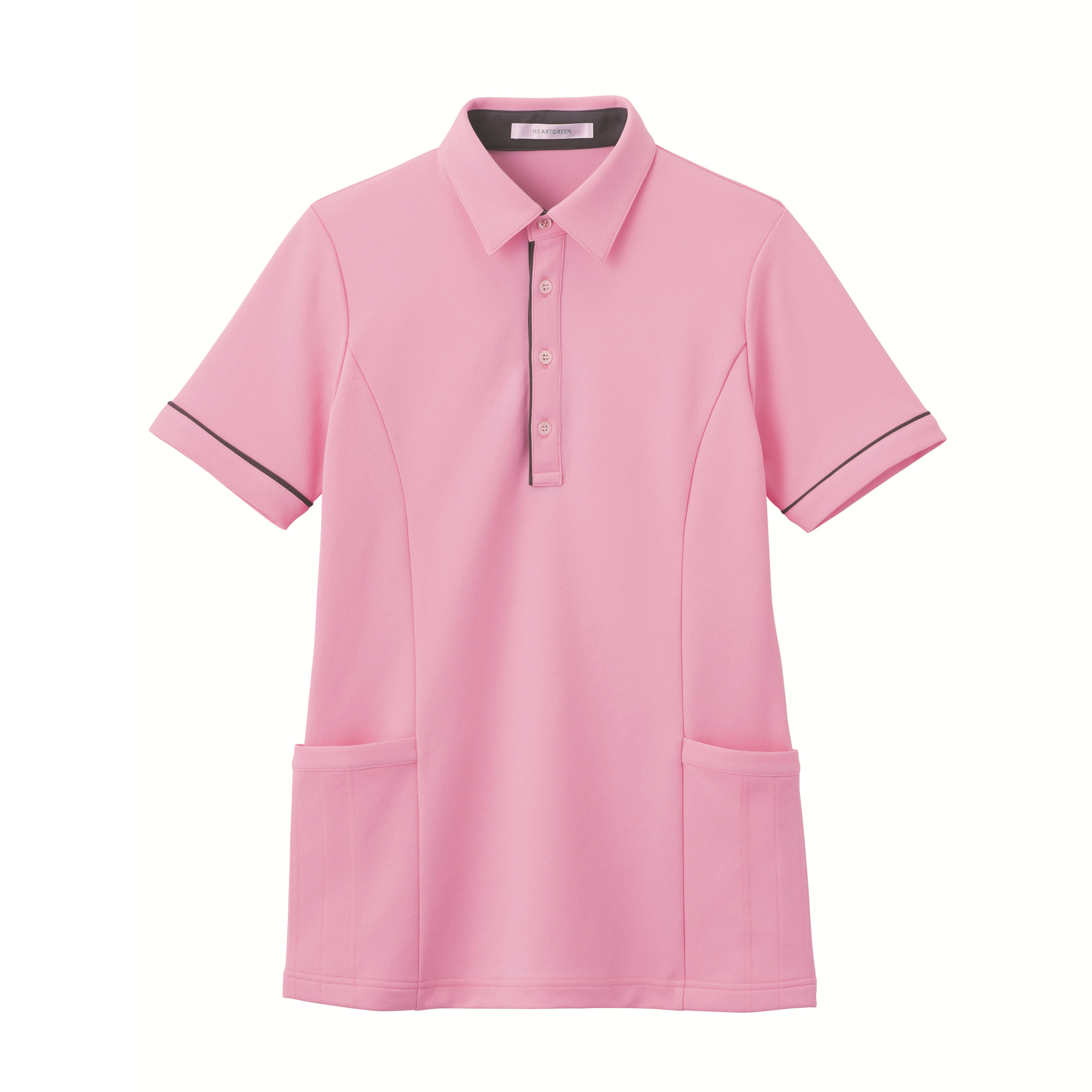 HSP004-9　男女兼用半袖ロングポロシャツ　ブロッサムピンク