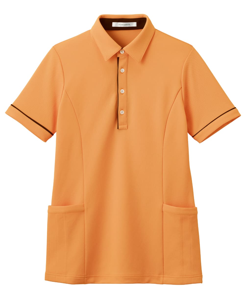 【キャンペーン商品】HSP004-14　男女兼用半袖ロングポロシャツ　サニーオレンジ