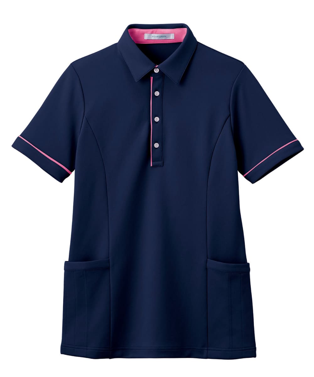 【キャンペーン商品】HSP004-2　男女兼用半袖ロングポロシャツ　スターリーナイト