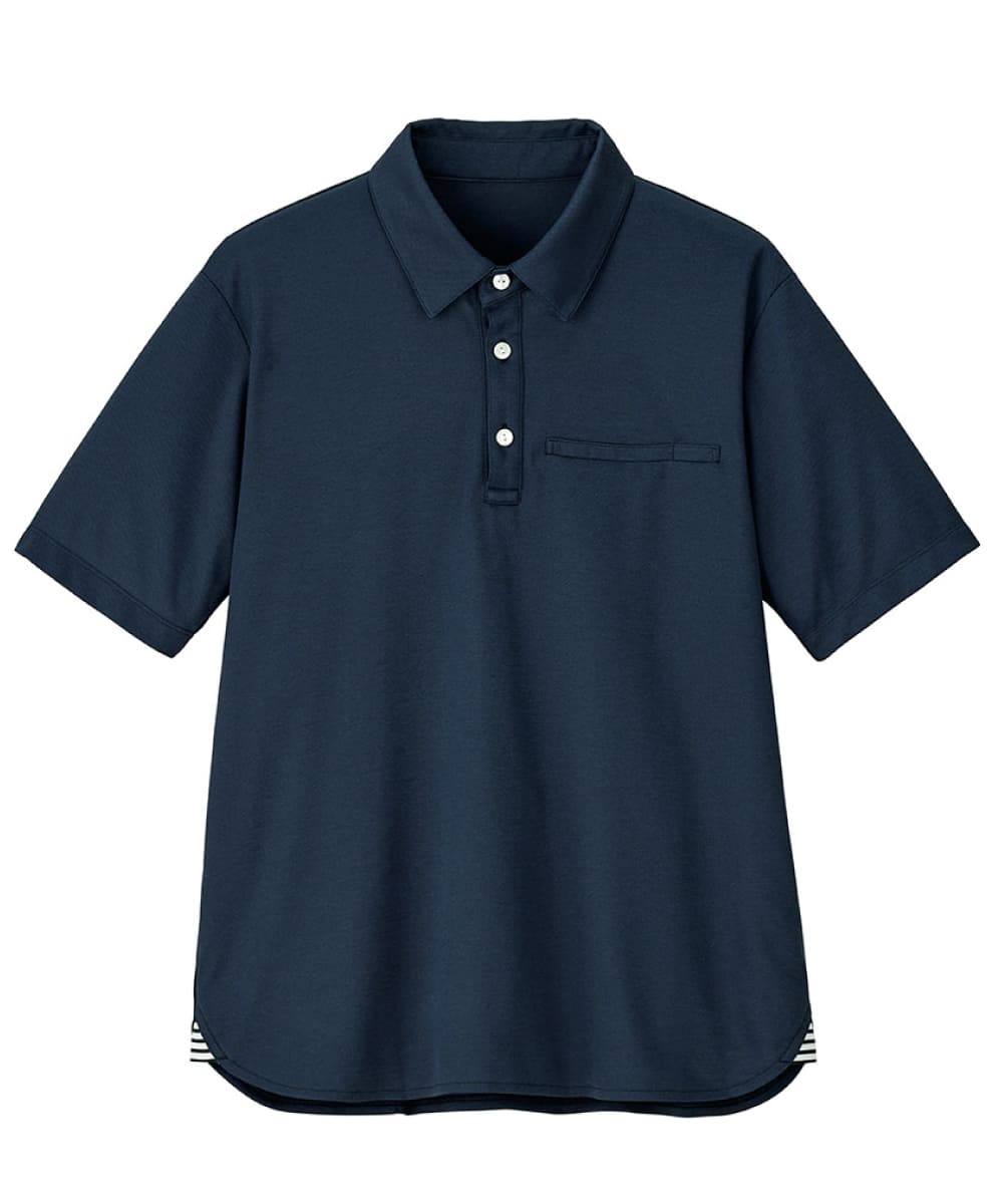 【キャンペーン商品】HSP017-2　男女兼用半袖ポロシャツ　ナイトスカイネイビー