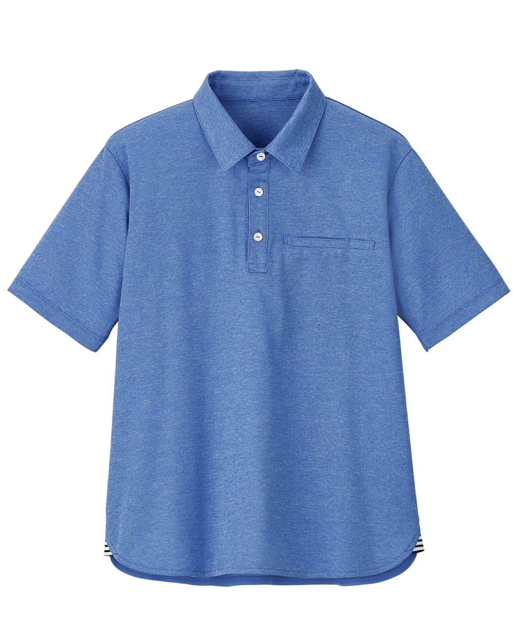 【キャンペーン商品】HSP017-6　男女兼用半袖ポロシャツ　レイクブルー