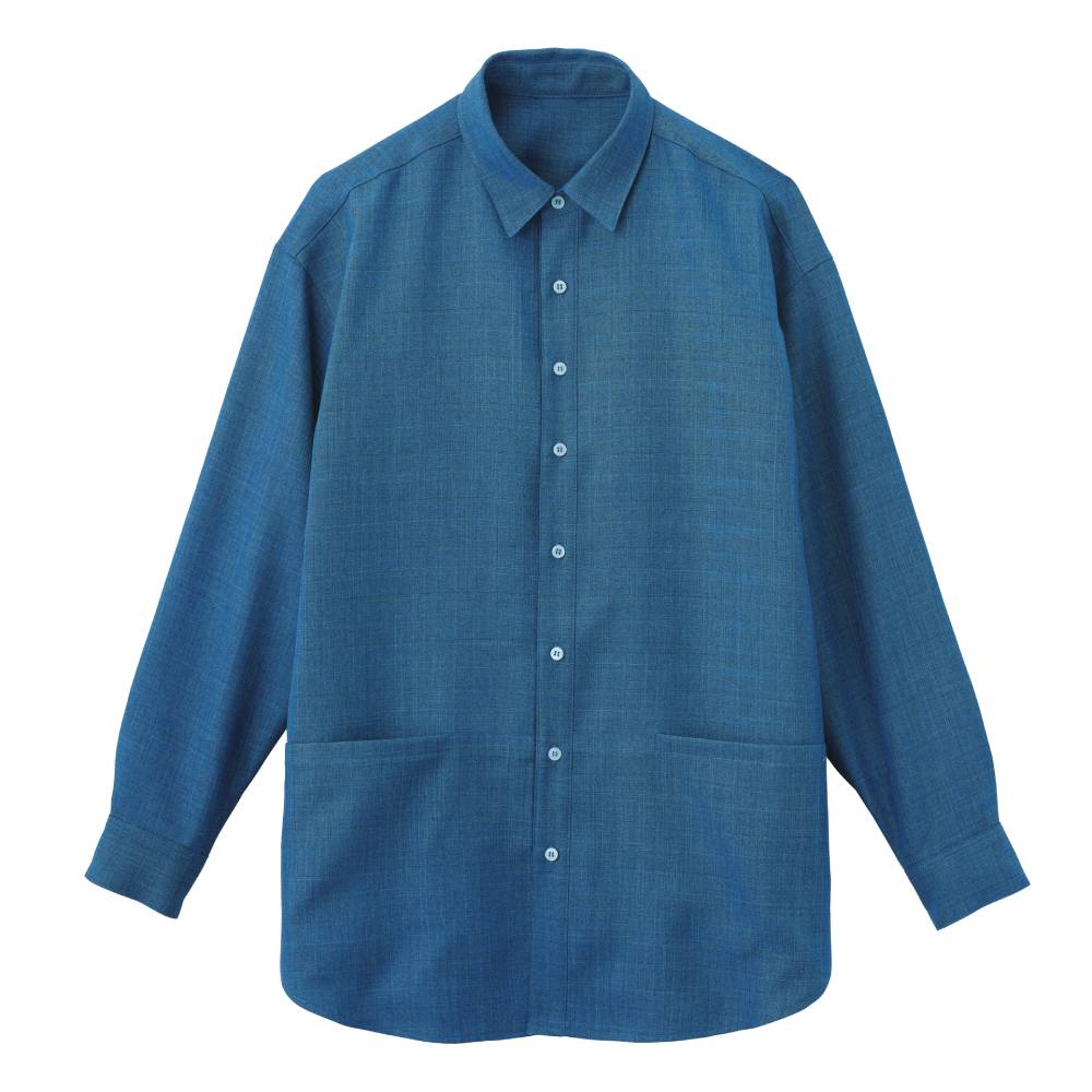 HWY011-6　男女兼用ロングシャツ　フィヨルドブルー
