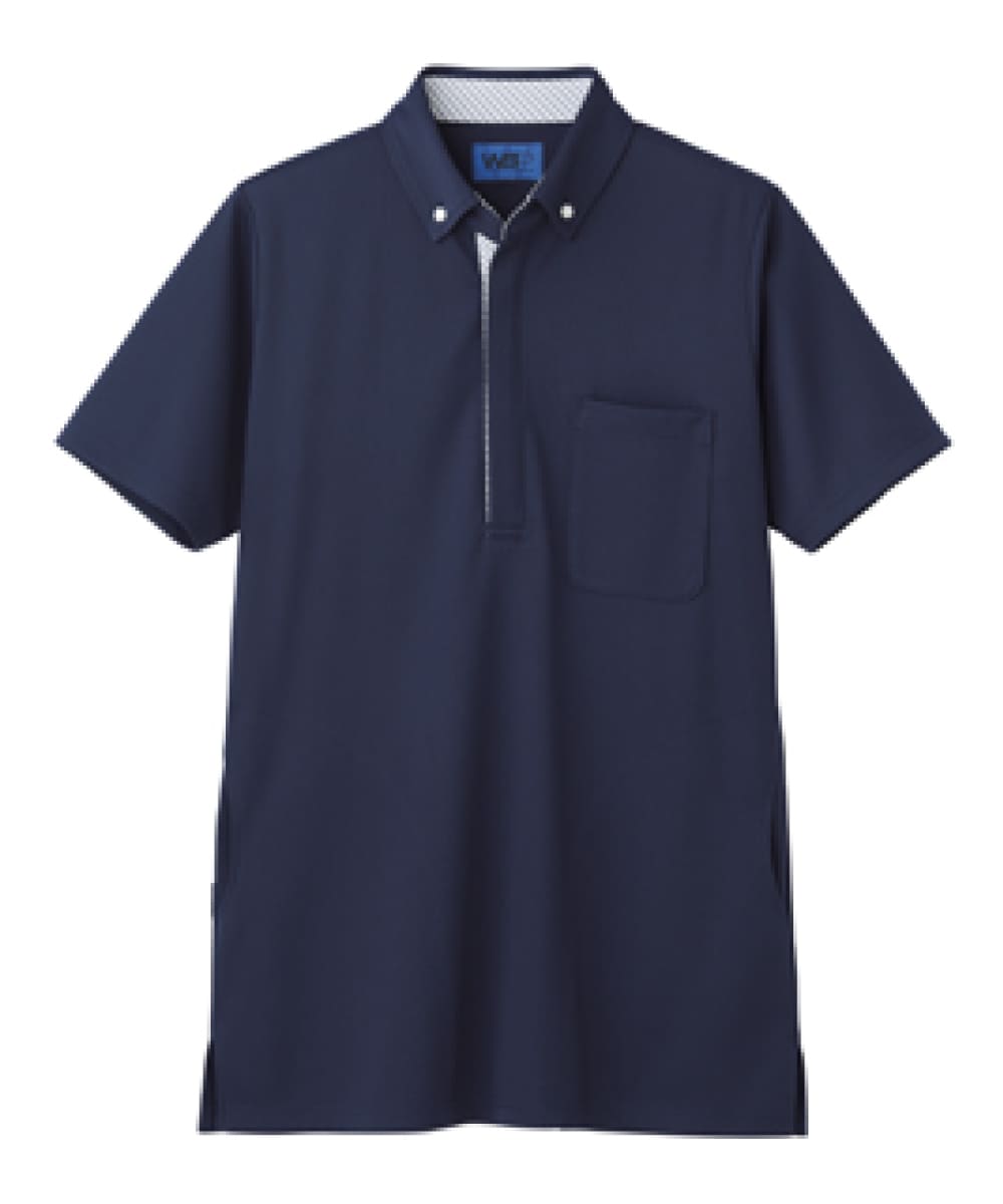 65651　男女兼用ロングポロシャツ　ネイビー
