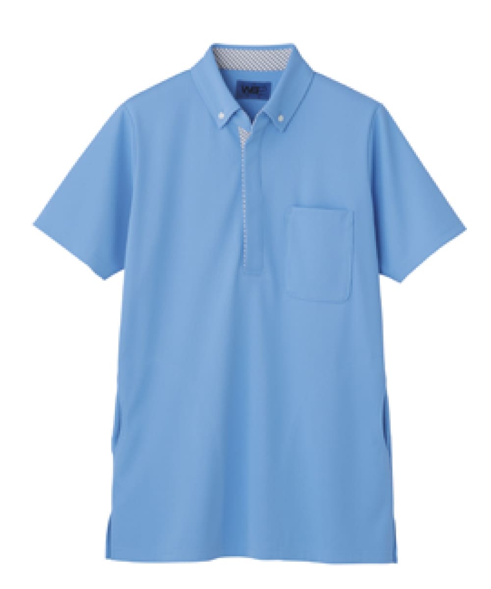 65652　男女兼用ロングポロシャツ　サックス