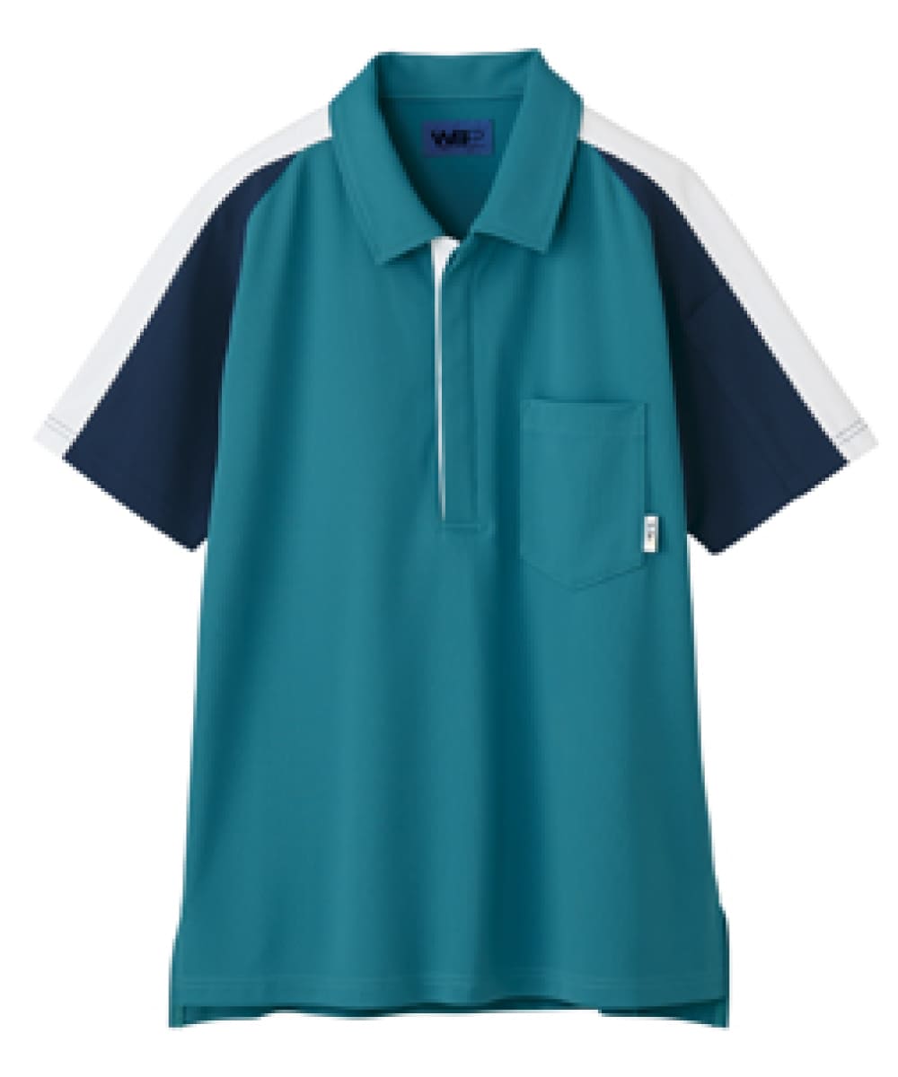 65695　男女兼用ポロシャツ　ピーコックグリーン