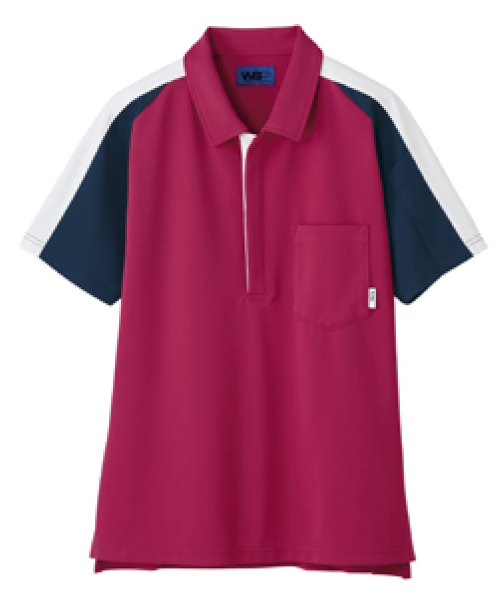 65696　男女兼用ポロシャツ　ラズベリー