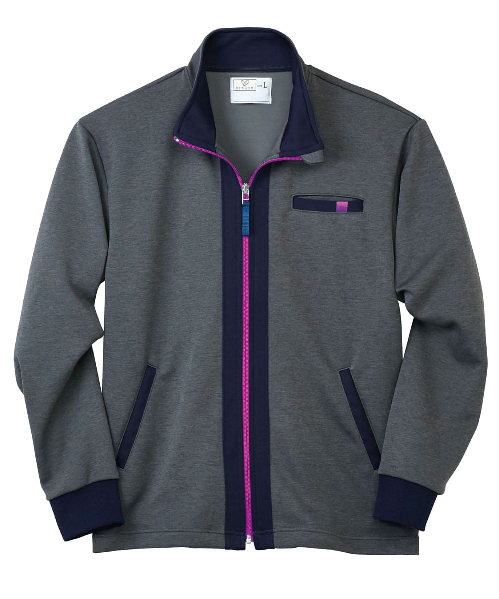 CR176-16　ジャケット　グレーモク×ラベンダーピンク