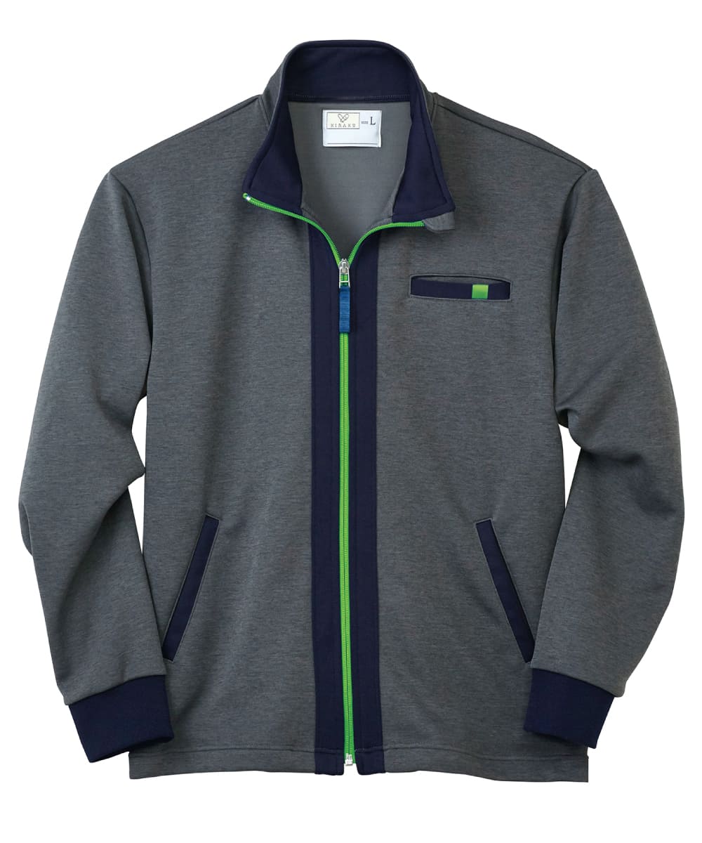 CR176-37　ジャケット　グレーモク×ライム