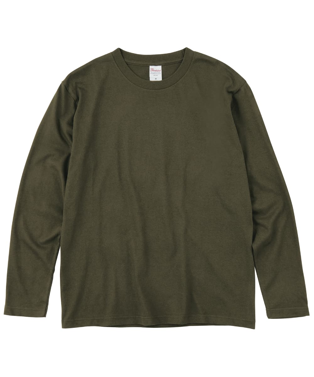 00102-CVL-037　5.6オンスヘビーウェイト長袖Ｔシャツ　アーミーグリーン