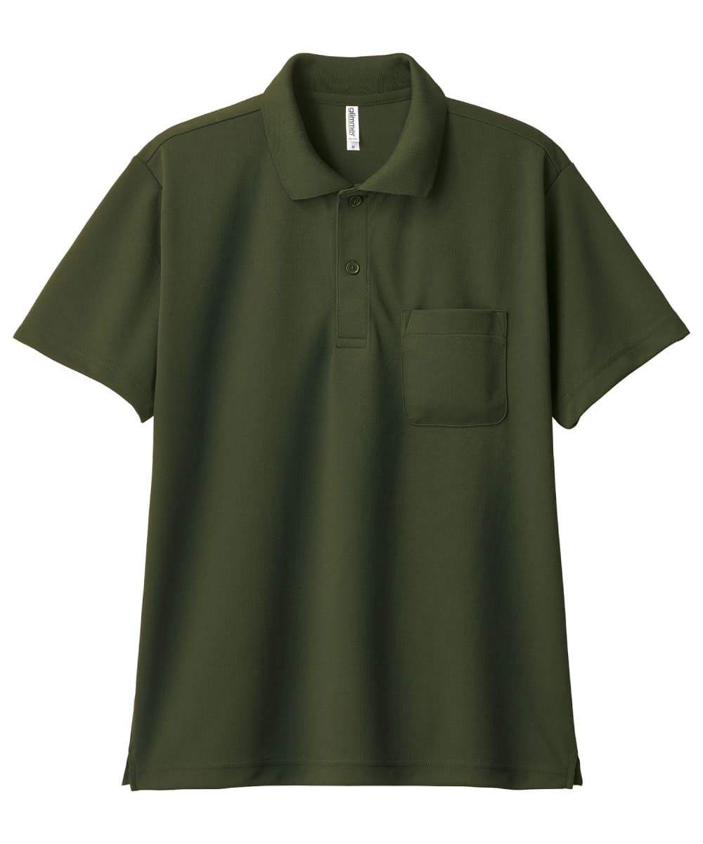 00330-AVP-037　4.4オンスドライポロシャツ(ポケット付)　アーミーグリーン