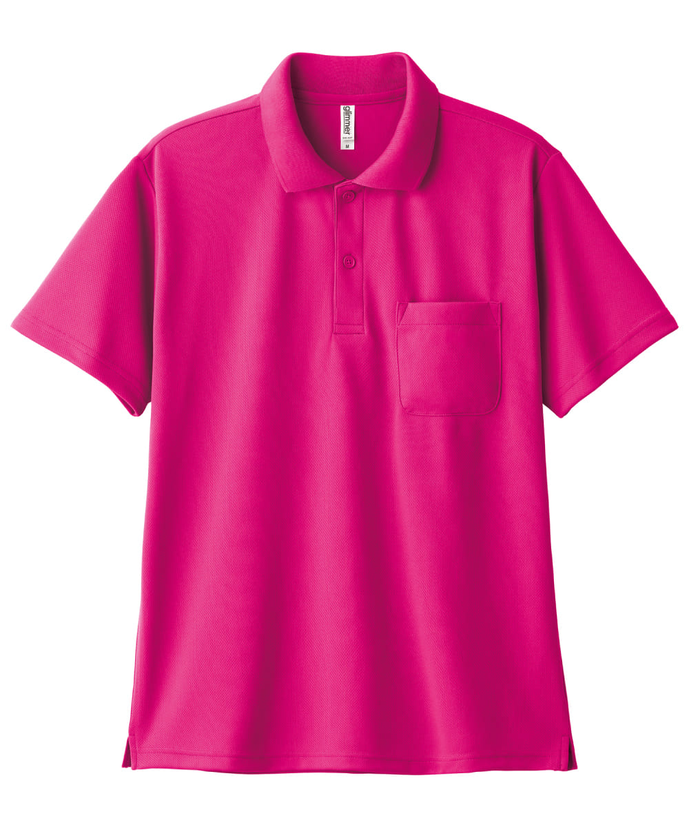 00330-AVP-146　4.4オンスドライポロシャツ(ポケット付)　ホットピンク