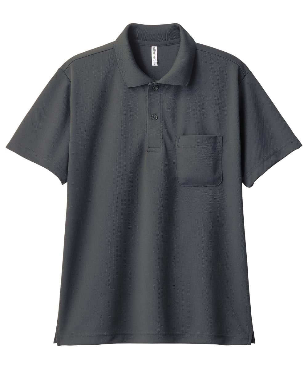 00330-AVP-187　4.4オンスドライポロシャツ(ポケット付)　ダークグレー
