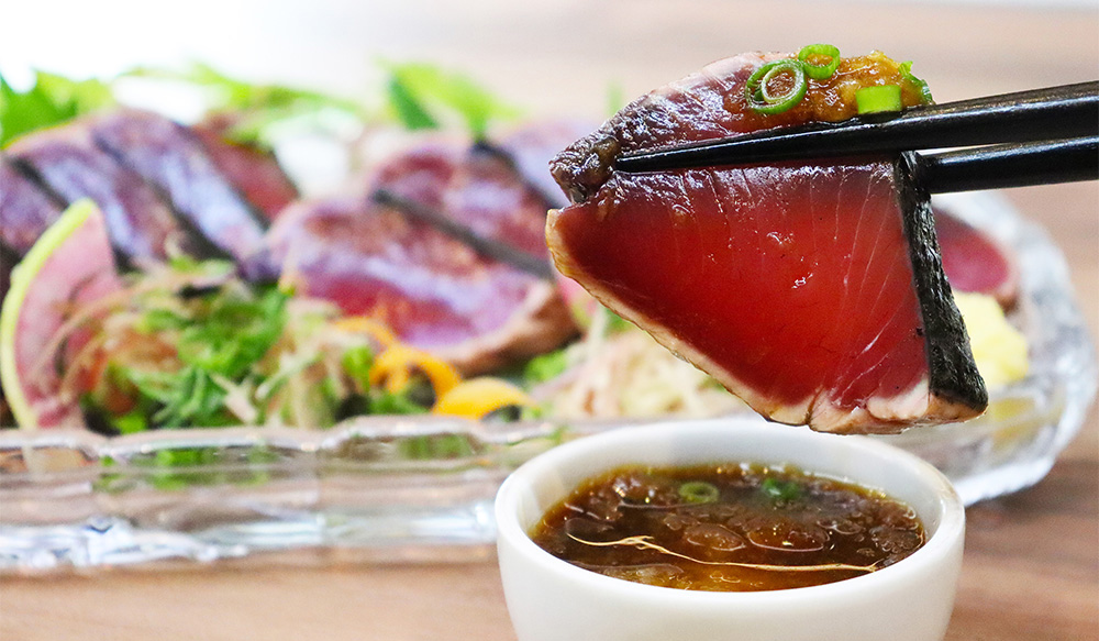 お醤油とかつおのタタキ