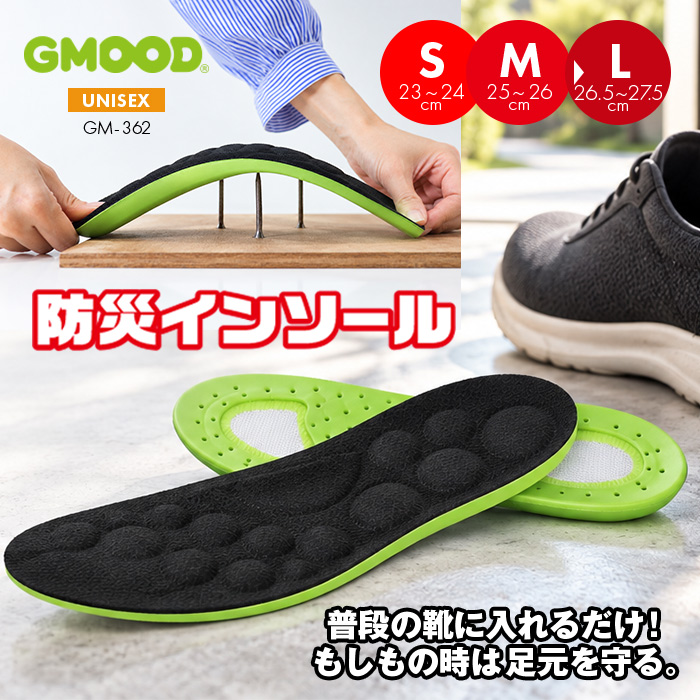 GMOOD 防災インソール 踏み抜き防止用 高強度繊維インソール