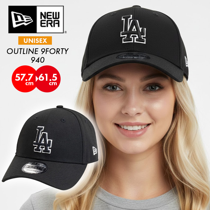 NEW ERA ニューエラ 9FORTY ベースボール キャップ 940 MLB ロゴ アウトライン 帽子 メンズ レディース