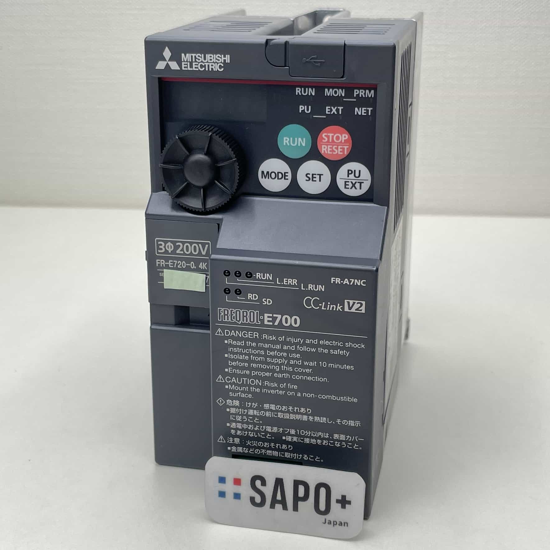 FR-E720-0.4K (FR-A7NC付属) 2020年製 インバータ（三相200Vクラス・0.4kW・CC-Link通信オプション付） 三菱電機
