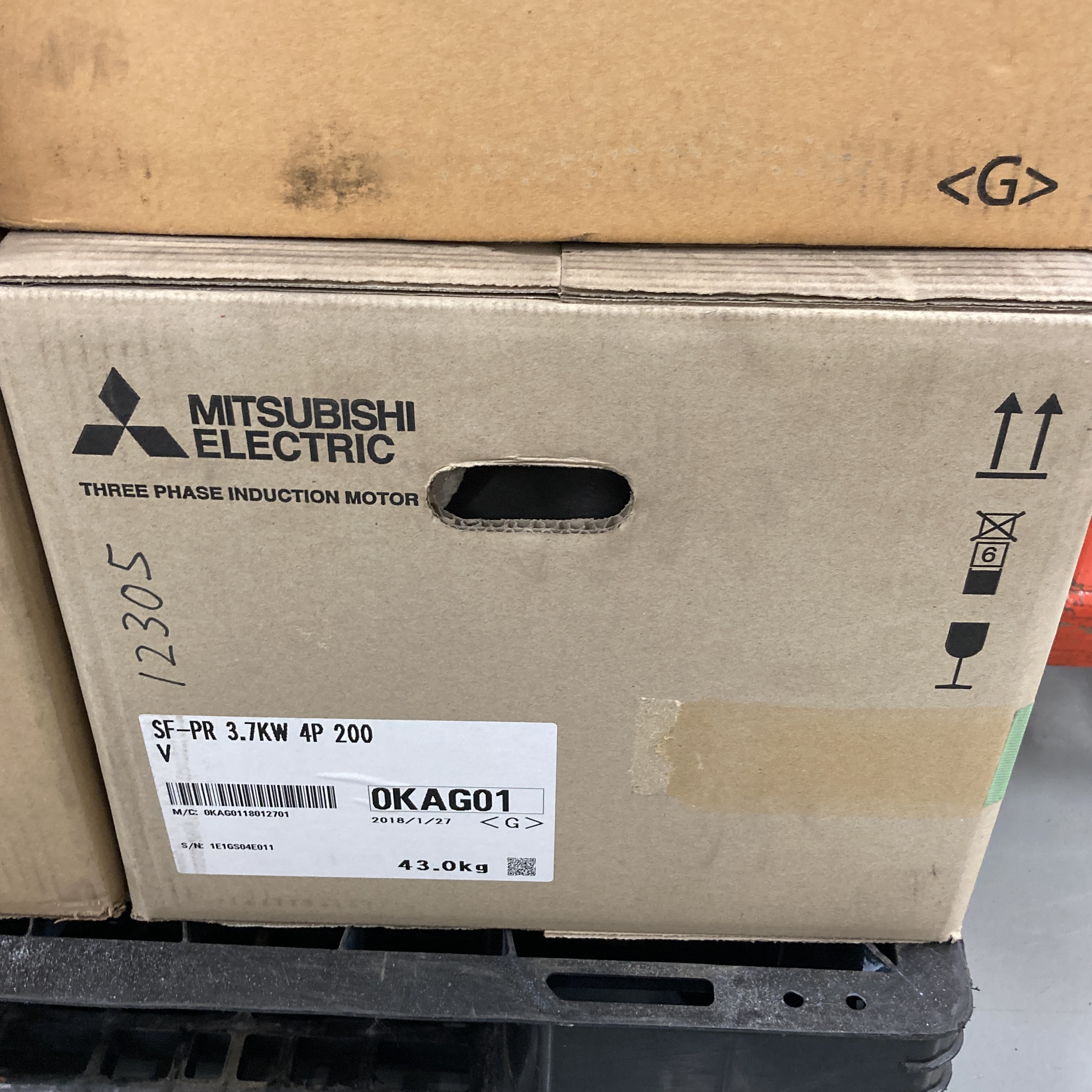 SF-PR 3.7kw 4P 200V 2018年製 三相高効率インダクションモータ 三菱電機